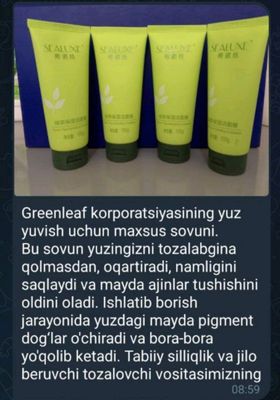 yuz uchun umivalka