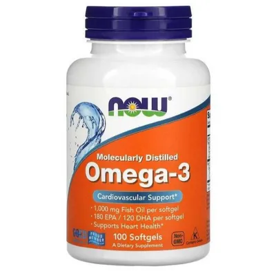 Омега 3 Omega 3 100 капсул Now foods из США