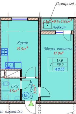 Новостройка 40,5кв.м с ремонтом от застройщика от 1000у.е за 1 м2(PA)