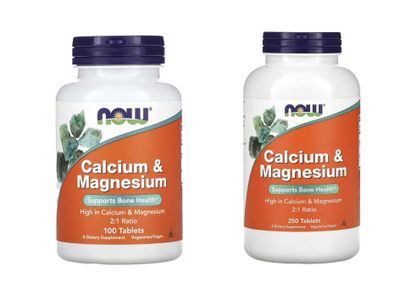 NOW Foods, кальций и магний, Calcium & Magnesium 100 и 250 таблеток