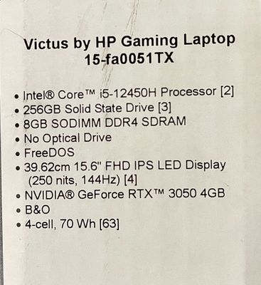 Victus rtx3050 ssd 1 tb operativka 16gb