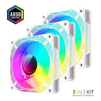 [НОВЫЕ] Кулеры GameMax KF300R White (реверсивные, 3 кулера ARGB)