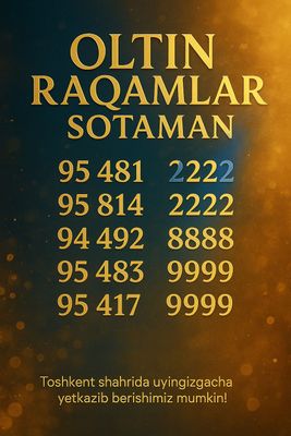 4ta bir xil Uzmobile raqamlar