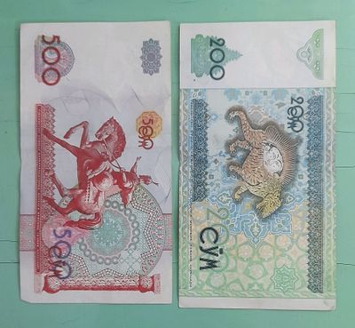 500 (besh yuz)so‘m, 200 (ikki yuz)so‘m
