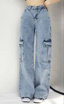 джинсы  (Straight cargo denim jeans )