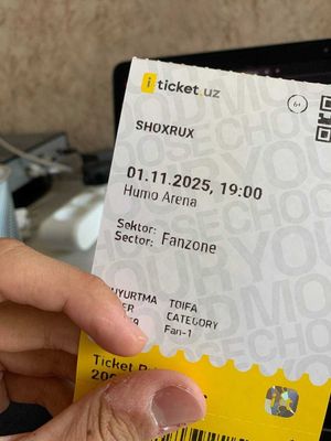 Shoxrux Rep konsertiga bilet Fanzone