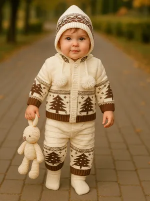 Chaqaloqlar uchun jemper ishton, dvoyka kapishon