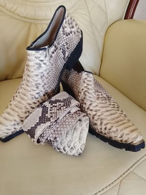 обувь и ремень из натуральной кожи питона