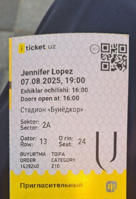 Jenifer lopez konsertiga bilet