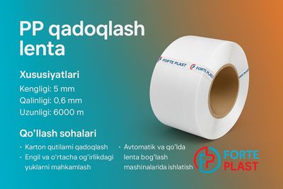 PP упаковочная лента 5 мм х 0,6 мм | Forte Plast