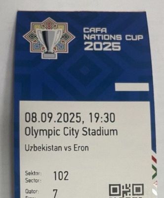 Uzbekistan vs Iran Bilet Haqiqiy