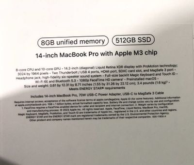 Macbook Pro 14” M3 8/512 у Артура в магазине Б-17 на малике