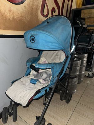 Коляска детская голубая