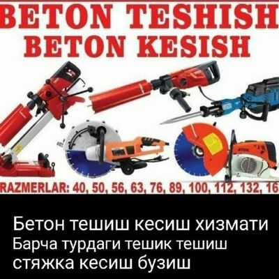 Beton buziw xizmati kesish teshish tiransha Dom perdilka