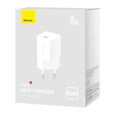 Сетевое зарядное устройство OS-Baseus GaN5 Fast Charger(mini) 1C 30W