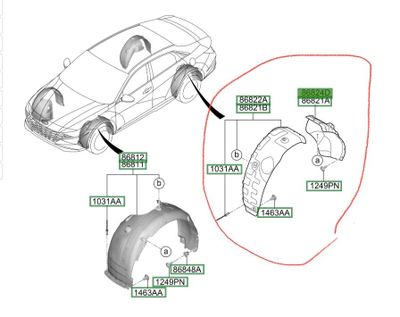 Hyundai Elantra CN7 орка подкрилниги