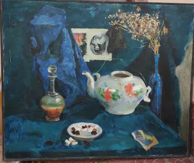 Натюрморт 80х50, картина с масляными красками. Работа 2023 года.