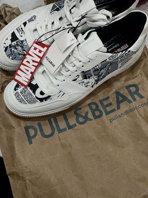 Мужские оригинальные кеды Pull & bear с принтом Marvel, 45 размер