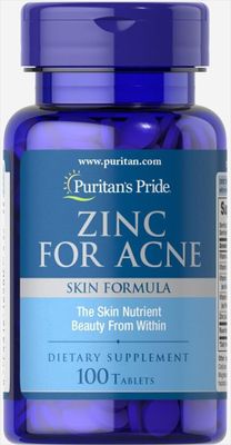 Цинк для кожи с акне Zinc for Acne Skin 100 таблеток