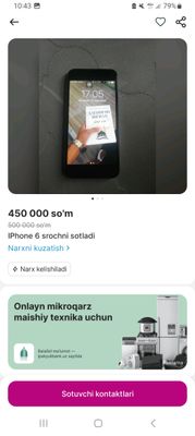 ayfon 6 s sotiladi xolati zor