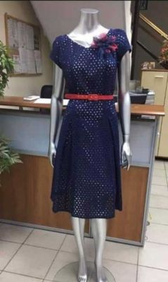 Винтажное платье из хлопка с вышивкой