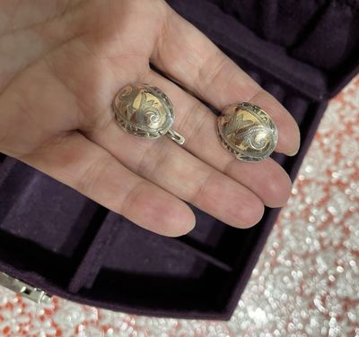 Эффектные серьги из цветного серебра 925 проба