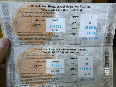 Bilet bor SHAXRAT DARYO KONSERTIGA 2 TA