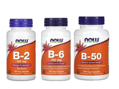 NOW Foods витамин NOW B-2 B2 Б2 B-6 B6 Б6 B-50 B50 Б50