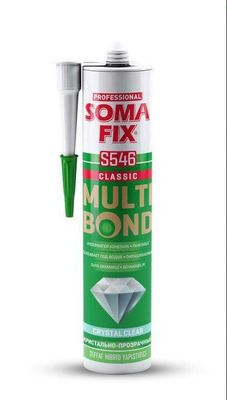 Клей SOMAFIX S546, гибридный клей, прозрачный, картуш 290мл (350г)