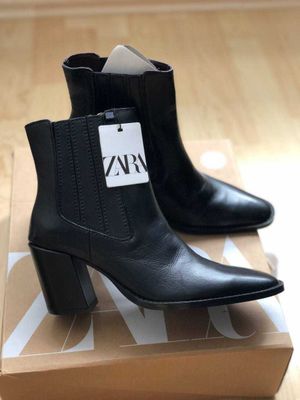 Zara полусапожки из натуральной кожи