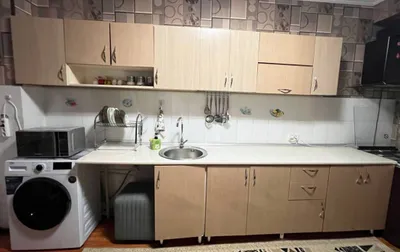 бежевый комплект кухонный мебель