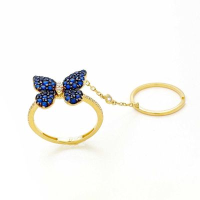 Золотое кольцо "Azure Butterfly" в стиле Piaget