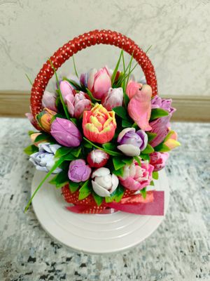 карзинка мыльных цветов