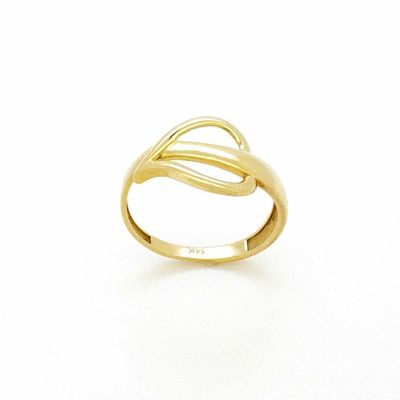 Золотое кольцо "Foglia" в духе Georg Jensen