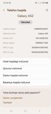 Samsung a52 128 xotira