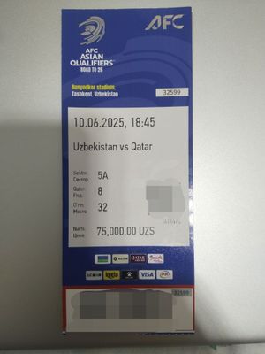 Uzb Qatar bilet 2 ta