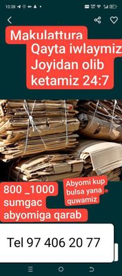 Maklatura qayta ishlashga olib ketamiz