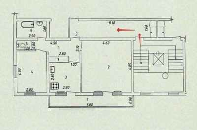 Паркентский 2/7/9, требует ремонта, 56м2, общий коридор, ор-р Риезий