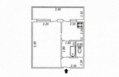 Квартира 1в2/2/4, 38 м², м-в ТТЗ-2, ор-р детский сад № 512, мебельный