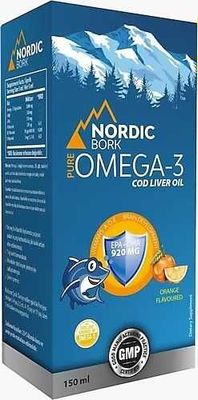 Nordic Bork Omega -3 150 ml, Омега 3 сироп из норвежской трески