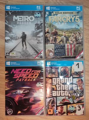 GTA 5, Far Cry 5, NFS Payback, Metro Exodus | Windows PC DVD Disc