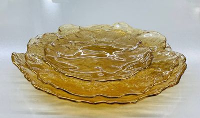 3talik komplekt tarelka shisha, cheti zarli Gold rang