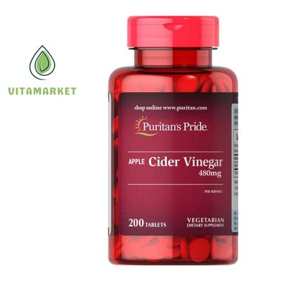 Apple Cider Vinegar 480 мг 200 таб. от Puritan's Pride| яблочный уксус