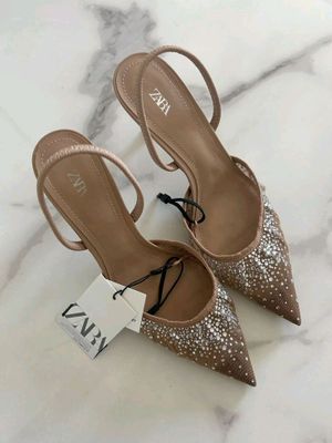 женские обувь ZARA бежевый