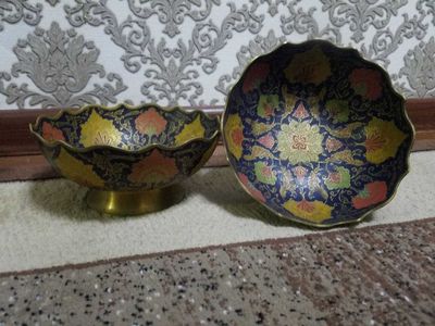 Антиквариат — латунная фруктовница из Индии, 70-х годов