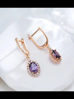 Женские двухслойные серьги позолота 585RG