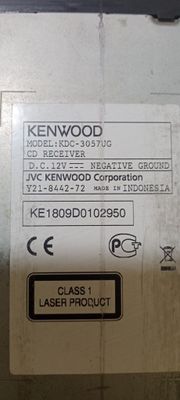 KENWOOD model: KDC-3075 UG CD RECEIVER. made in INDONESIA...