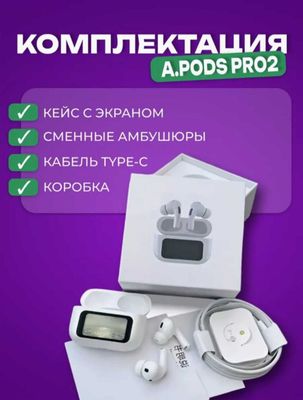 Pods pro simsiz bluetooth displayli quloqchin