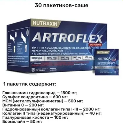 Артрофлекс Средство для суставов Nutraxin Artroflex. Glyukosamin.