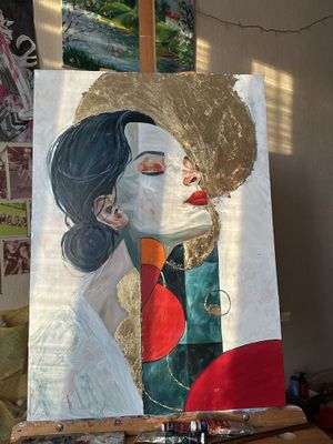 картинам маслом, с поталью